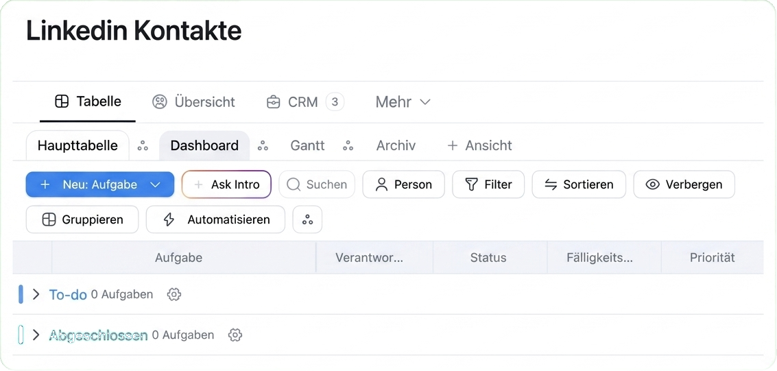 Intro Management Projektliste