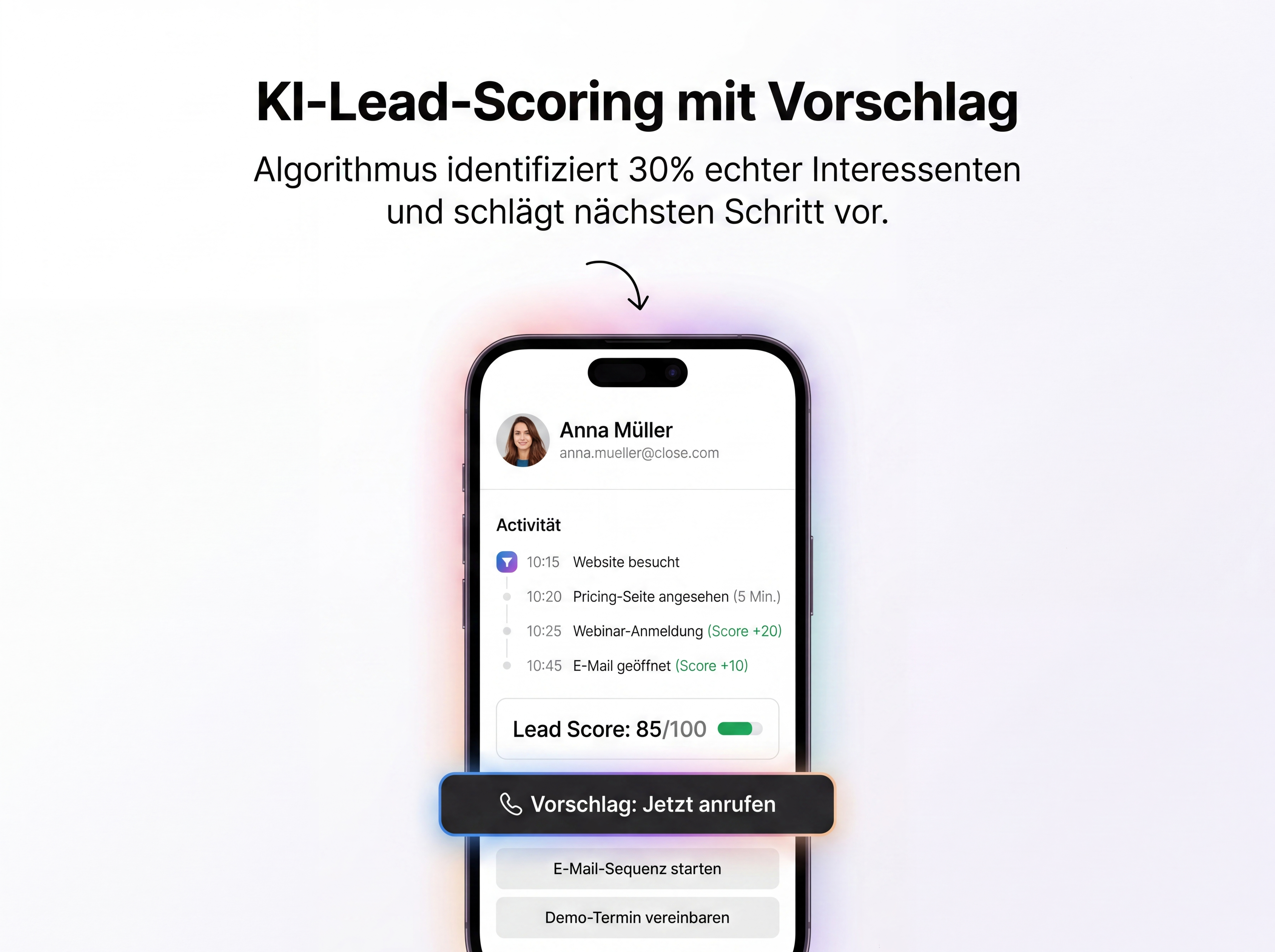 IntroKI KI-Lead-Scoring: Algorithmus priorisiert Leads und schlägt nächsten Schritt vor